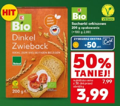 Bio Sucharki orkiszowe promocja w Kaufland