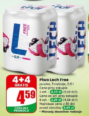 Piwo Lech Free puszka 0,5 l promocja w Dino