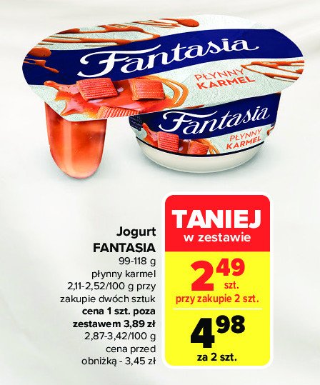 Jogurt płynny karmel Danone fantasia promocja w Carrefour Market