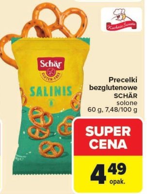 Precelki bezglutenowe SCHÄR solone 60g promocja w Carrefour