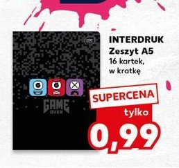 Zeszyt a5/16 kartek kratka Interdruk promocja