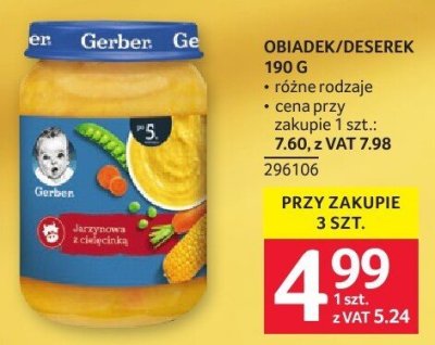 Obiadek/deserek 190 g promocja w Selgros