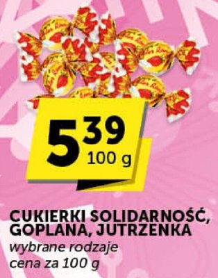 Cukierki solidarność, góplana, jutrzenkа promocja w Groszek