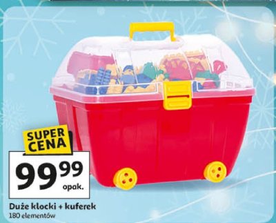 Duże klocki + kuferek 180 elementów promocja w Auchan
