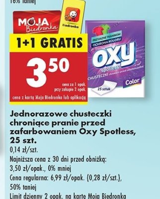 Chusteczki jednorazowe chroniące przed zafarbowaniem Oxy spotless promocja