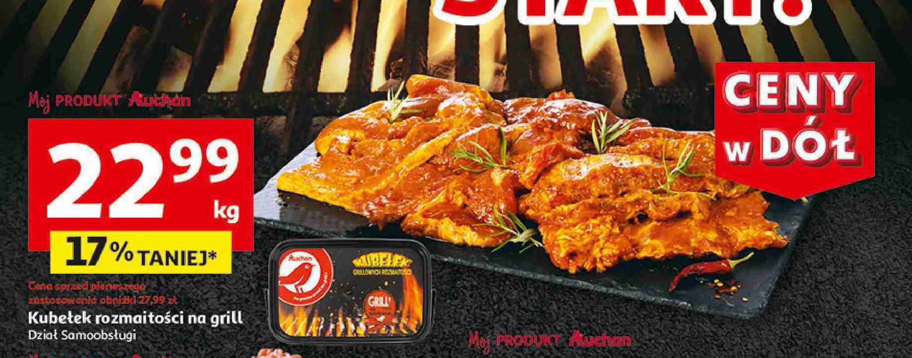 Kubełek mięsny na grill Auchan różnorodne (logo czerwone) promocja
