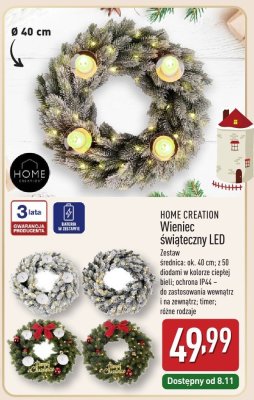 Wieniec świąteczny LED  promocja w Aldi