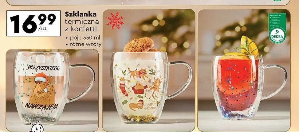 Szklanka termiczna z konfetti 330 ml Smukee promocja w Biedronka