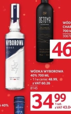 Wódka Ostoya Charcoal 40% 700 ml promocja w Selgros