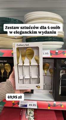 Zestaw sztućców dla 4 osób w eleganckim wydaniu Cutlery Set promocja w Action