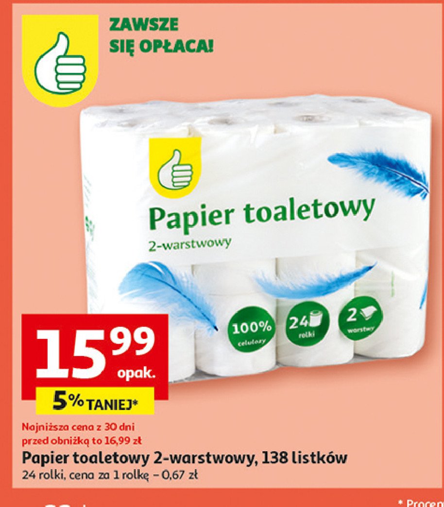 Papier toaletowy 2 warstwowy Podniesiony kciuk promocja