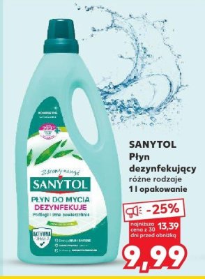 Płyn dezynfekujący SANYTOL różne rodzaje 1 l promocja w Kaufland