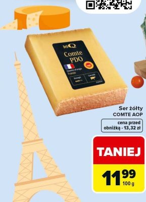 Ser żółty Comte AOP promocja w Carrefour Market