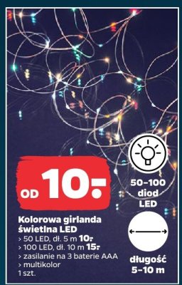 Kolorowa girlanda świetlna LED promocja w Netto