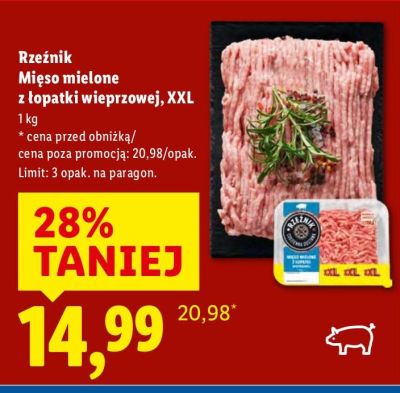 Mięso mielone Rzeźnik Mięso mielone z łopatki wieprzowej, XXL promocja w Lidl