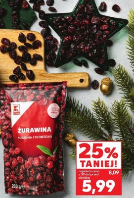 Żurawina suszona, słodzona promocja w Kaufland