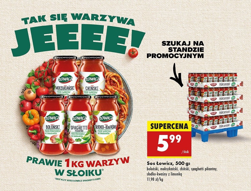 Sos boloński Łowicz promocja w Biedronka