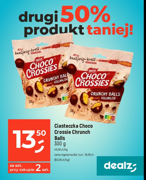 Ciasteczka crunchy balls Choco crossies promocja