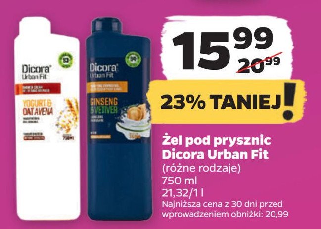 Żel pod prysznic vetiver & ginseng Dicora urban fit promocja