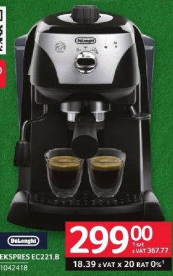 Ekspres do kawy DeLonghi EC221.B promocja w Selgros