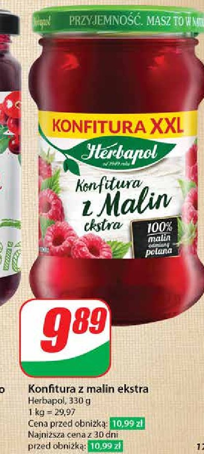 Konfitura z malin ekstra Herbapol promocja