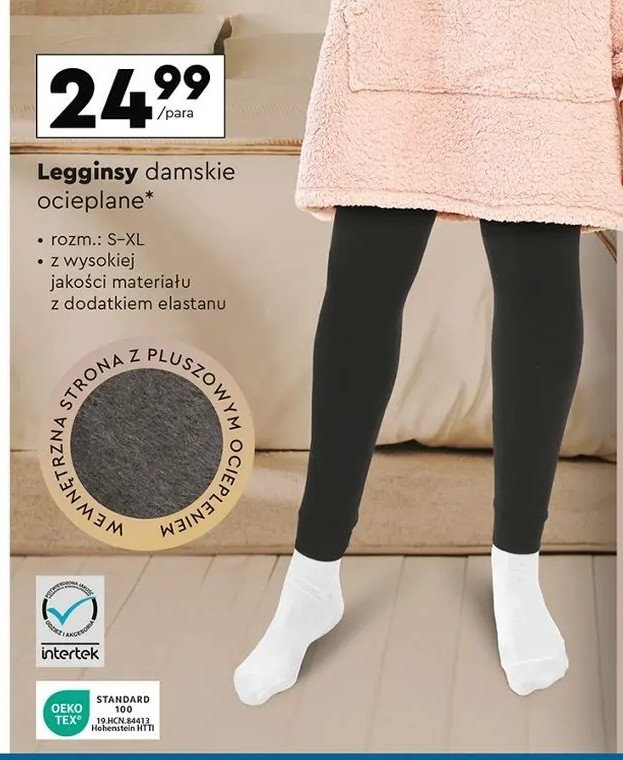 Legginsy ocieplane damskie s-xl Cleve promocja w Biedronka