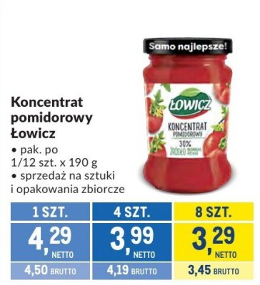 Koncentrat pomidorowy Łowicz promocja w Makro