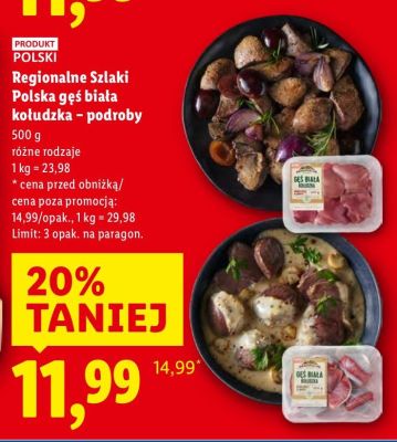 Gęś biała kołudzka - podroby promocja w Lidl