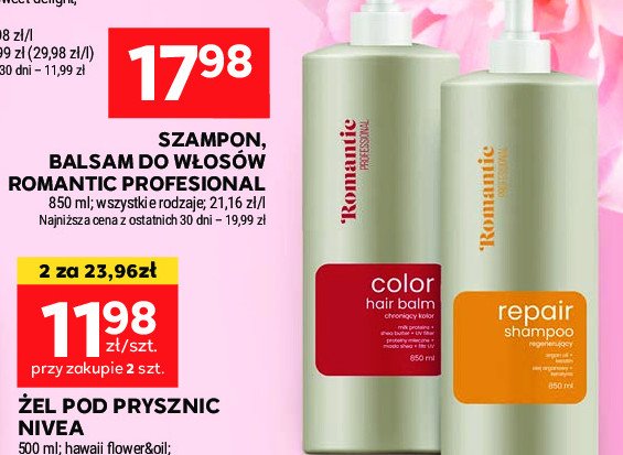 Szampon do włosów color Romantic professional promocja w Stokrotka