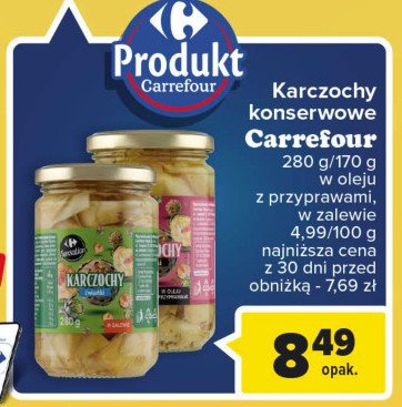 Karczochy w oleju z przyprawami Carrefour sensation promocja