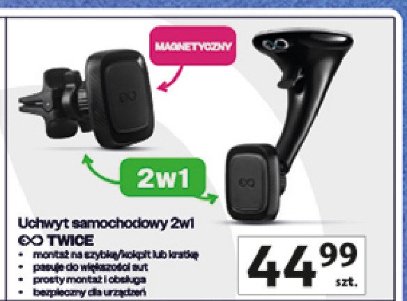 Uchwyt samochodowy twice Exc promocja w Auchan