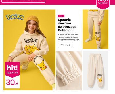 Spodnie dresowe dziewczęce Pokémon promocja w Pepco
