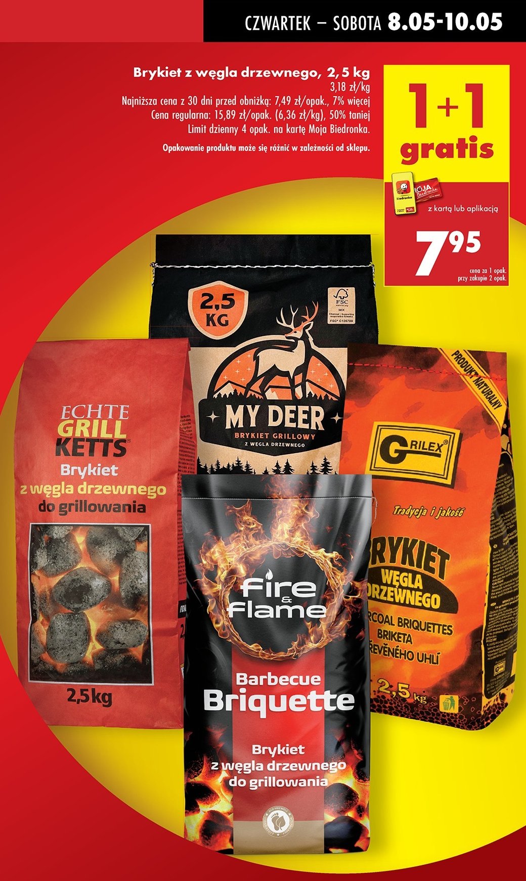 Brykiet wegla drzewnego My deer promocja w Biedronka