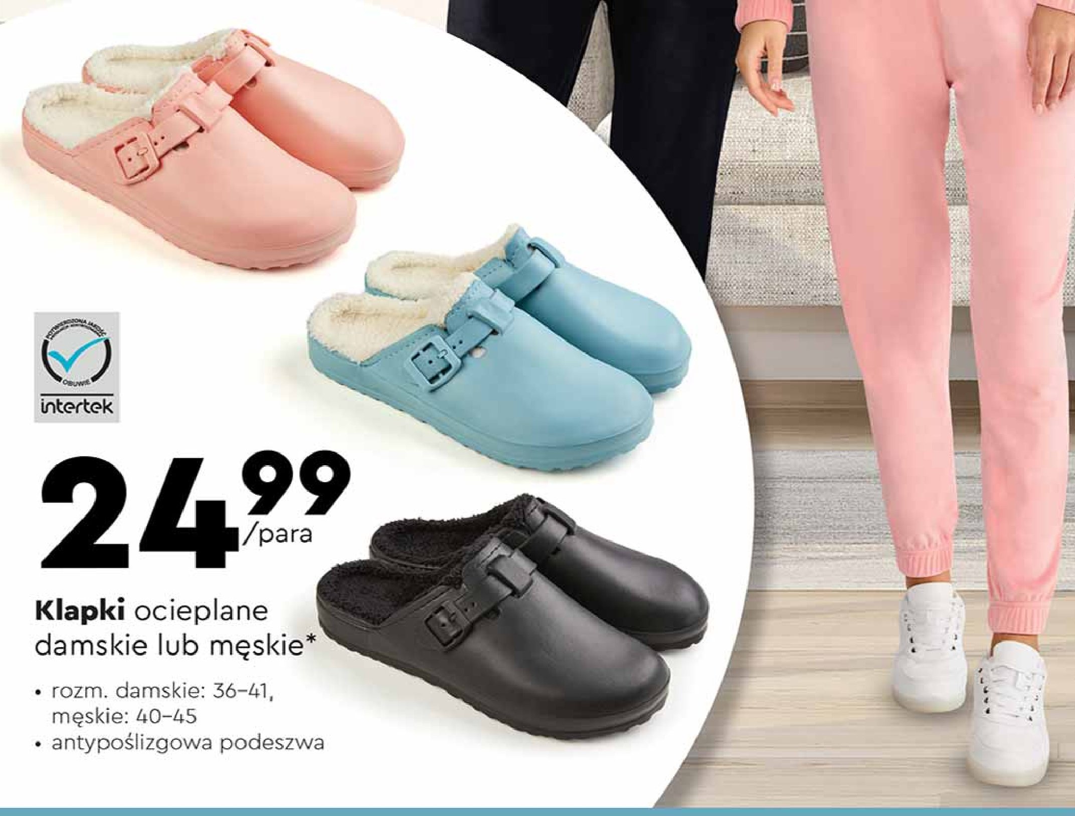 Klapki ocieplane m臋skie rozm. 40-45 promocja