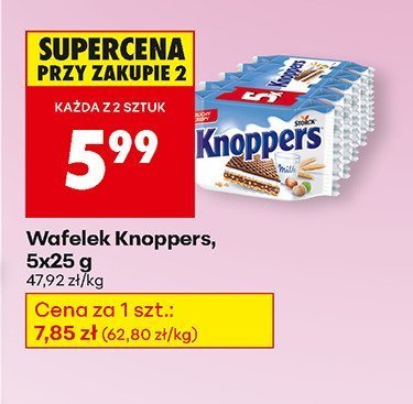 Wafelek Knoppers 5x25 g promocja w Biedronka