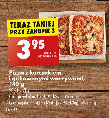 Pizza z kurczakiem i grillowanymi warzywami promocja