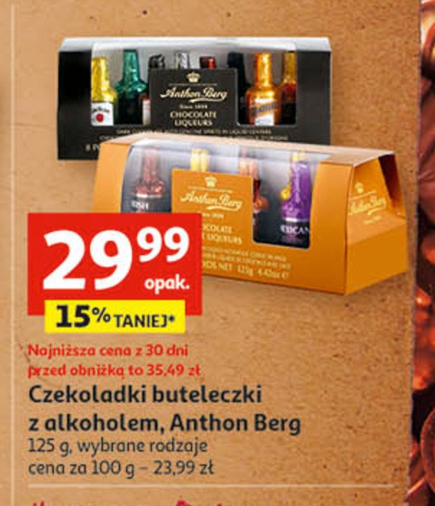 Czekoladki buteleczki z alkoholem Anthon berg promocja