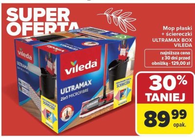 Mop płaski + ściereczki ULTRAMAX BOX VILEDA promocja w Carrefour