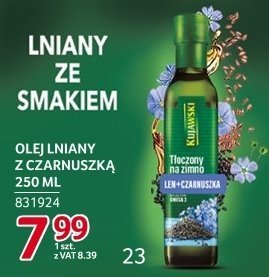 Olej lniany z czarnuszką Kujawski 250ml promocja w Selgros