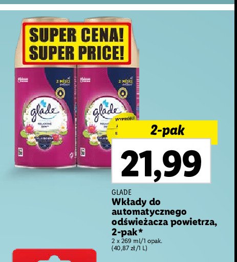 Odświeżacz relaxing zen Glade by brise automatic spray promocja