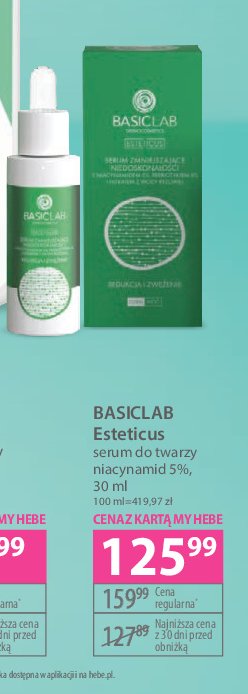 Serum zmniejszające niedoskonałości z niacynamidem 5% BASICLAB ESTETICUS promocja