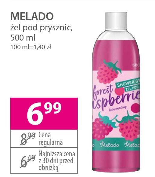 Żel pod prysznic leśne maliny Melado promocja