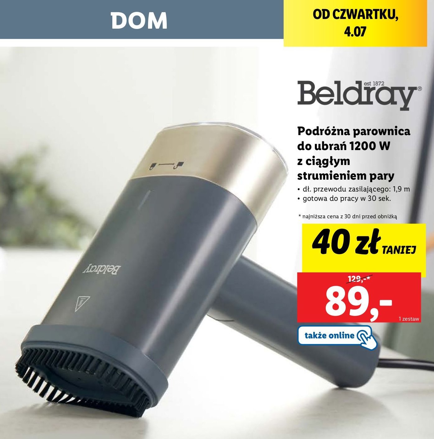 Parownica 1200w Beldray promocja