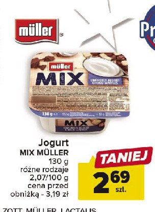 Jogur o smaku waniliowym porcja ciasteczek kakaowych Muller mix promocja