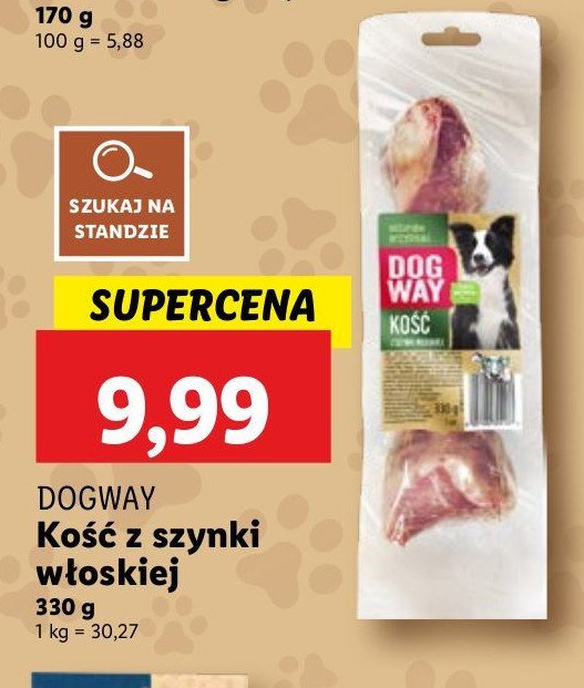 Kość z szynki włoskiej Dogway promocja w Lidl