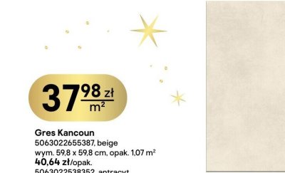 Gres Kancoun beige promocja w Castorama