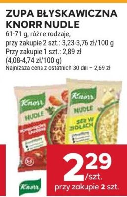 Zupa błyskawiczna Knorr Nudle różne rodzaje promocja w Stokrotka