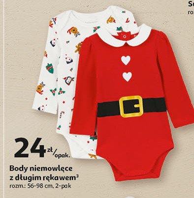 Body niemowlęce z długim rękawem rozm. 56-98 Auchan inextenso promocja