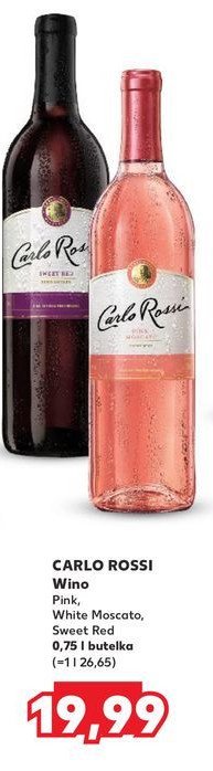 Wino Carlo rossi white sweet promocja w Kaufland