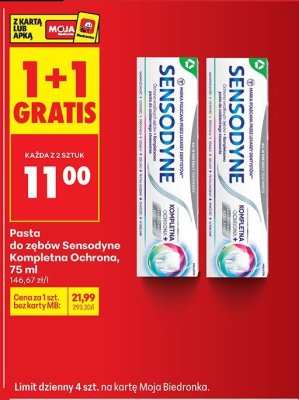 Pasta do zębów Sensodyne Kompletna Ochrona, 75 ml promocja w Biedronka